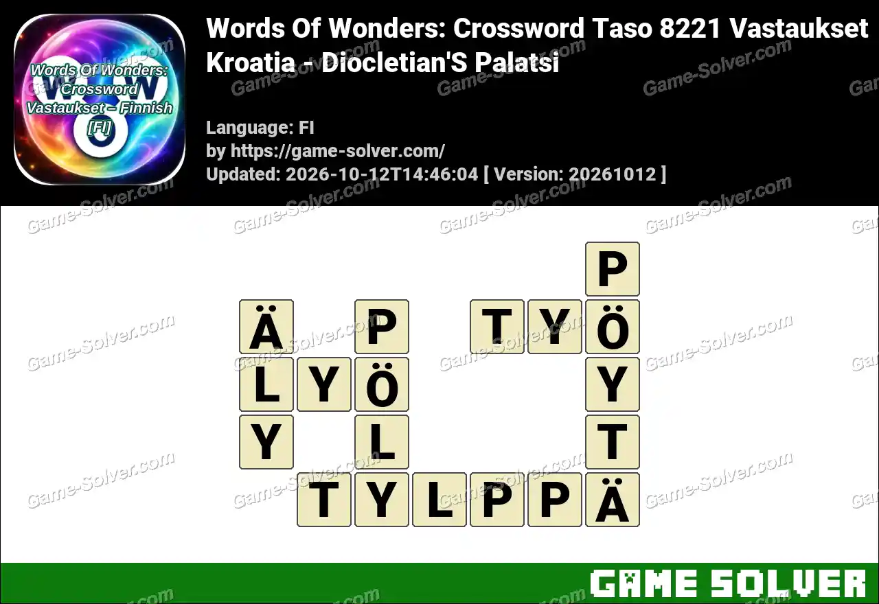 Words Of Wonders: Crossword Taso 8221 Vastaukset – Kroatia – Diocletian’S Palatsi